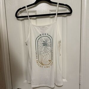 Roxy White Graphic Tank Top Size M